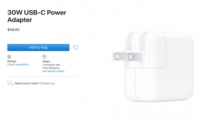 Apple’s New 30W USB C Power Adapter Costs $49