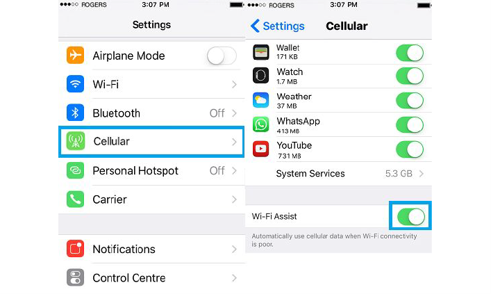 Disable WIfi Assist