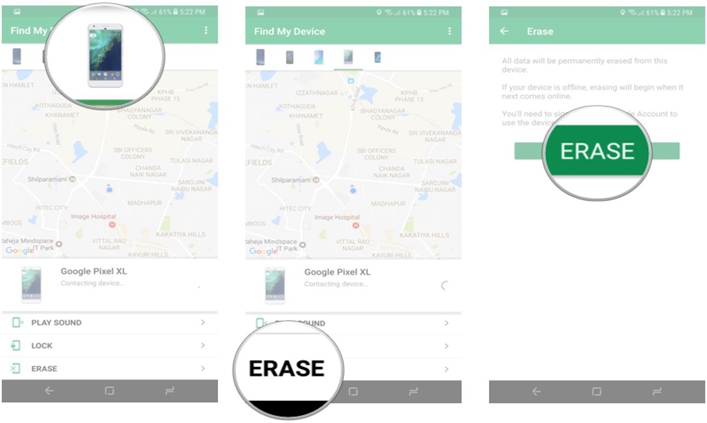 Erase Device on Find My Device to Erase Data