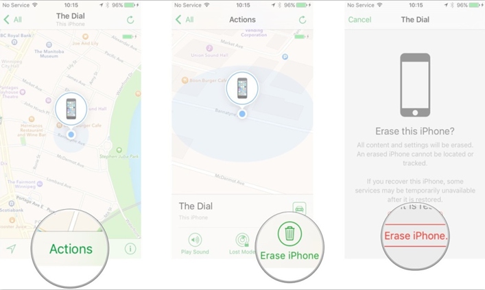 Erase iPhone on Find My iPhone