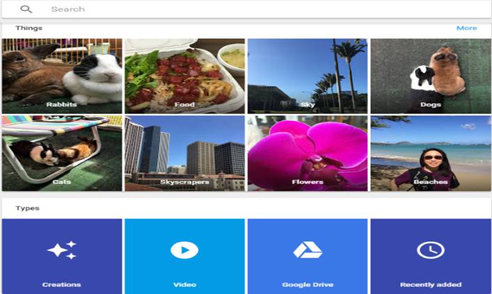 Sorting and Searching of Google Photos