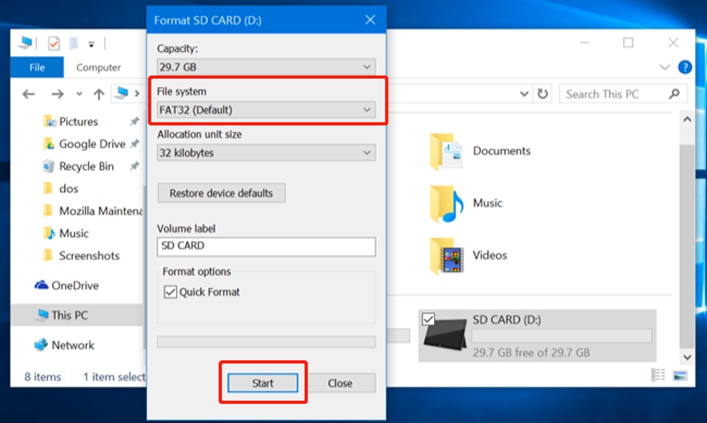 Set A File System for Your TF Card